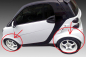Preview: Satz Kotflügelverbreiterungen passend für Smart fortwo 451 Coupe 03/2007-2015 in GLANZ SCHWARZ