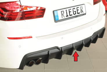 Rieger Heckeinsatz Diffusor Ansatz für BMW 5er F10 F11 MATT SCHWARZ 53624