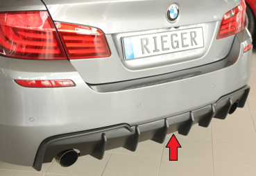 Rieger Heckeinsatz Diffusor Ansatz für BMW 5er F10 F11 MATT SCHWARZ 53626