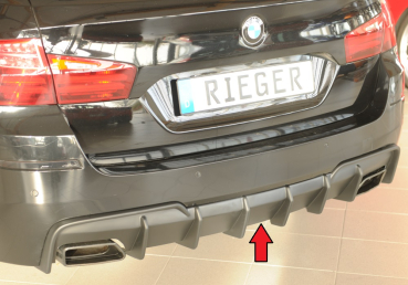 Rieger Heckeinsatz Diffusor Ansatz für BMW 5er 550i F10 F11 MATT SCHWARZ 53628