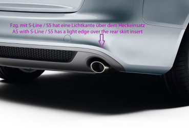 Rieger Heckdiffusor Diffusor für Audi A5 07-11 S-Line MATT SCHWARZ 55414