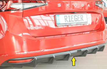 Rieger Heckdiffusor passend für Skoda Superb AHK NZ/3Y 23- mattschwarz (1 Endrohr links)