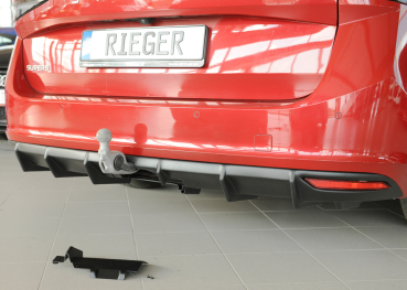Preview: Rieger Heckdiffusor passend für Skoda Superb AHK NZ/3Y 23- mattschwarz (1 Endrohr links)