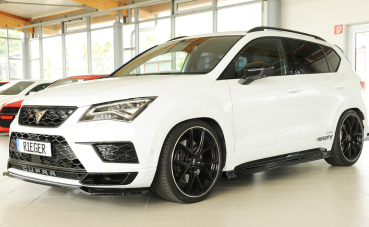Preview: Rieger Satz Seitenschwelleransätze passend für Seat Ateca Cupra glanzschwarz