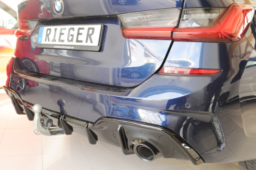 Rieger Heckdiffusor Diffusor für BMW 3er G20 G21 AHK GLANZ SCHWARZ 88306