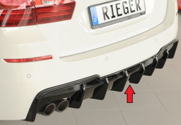 Rieger Heckeinsatz Diffusor Ansatz für BMW 5er F10 F11 GLANZ SCHWARZ 88332