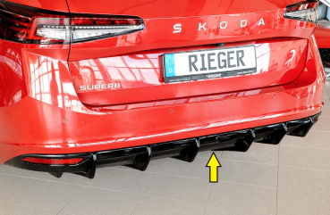 Rieger Heckdiffusor passend für Skoda Superb NZ/3Y 23- glanzschwarz (2 Endrohre links)