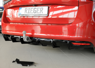 Preview: Rieger Heckdiffusor passend für Skoda Superb AHK NZ/3Y 23- glanzschwarz (1 Endrohr links 1 Endrohr rechts)