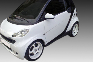 Preview: Satz Kotflügelverbreiterungen passend für Smart fortwo 451 Coupe 03/2007-2015 in GLANZ SCHWARZ