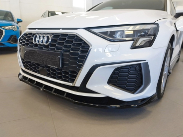 Preview: Frontspoiler passend für Audi A3 S-Line S3 Limousine Sportback 8Y 2020-2024 in GLANZ SCHWARZ