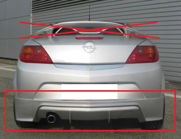 Preview: Heckdiffusor Diffusor Ansatz Heckschürzenansatz passend für Opel Tigra TwinTop