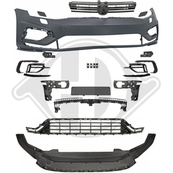 Front Stoßstange vorne in Facelift Optik passend für VW Golf 7 12-17 nicht GTI R R-Line 2216351 mit ABE