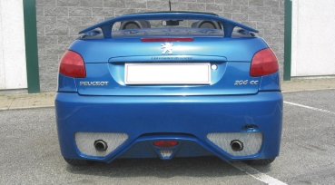 Preview: Heck Stoßstange hinten Heckschürze passend für Peugeot 206