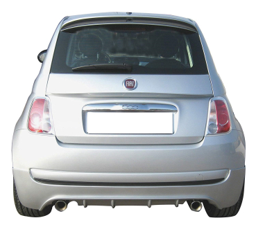 Preview: Heckdiffusor Diffusor Ansatz Heckschürzenansatz Duplex passend für Fiat 500 -7/15