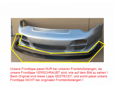 Preview: Front Stoßstange vorne Frontspoiler zu unseren Frontschürze passend für Porsche 996 Serie I+II