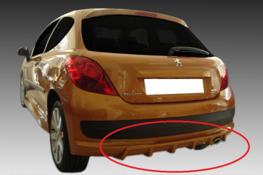 Heckdiffusor passend für Peugeot 207 in GLANZ SCHWARZ