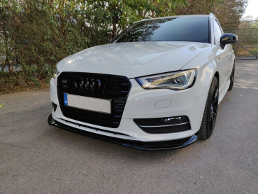 Frontspoiler passend für Audi A3 Sportback 8V 13-16 in GLANZ SCHWARZ
