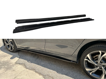 Seitenschweller passend für Audi A3 Sportback Limousine 8Y 2020- in GLANZ SCHWARZ