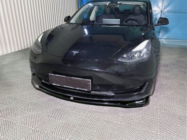 Preview: Frontspoiler passend für Tesla Model 3 2017-2023 in GLANZ SCHWARZ