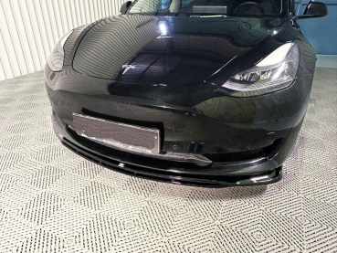 Preview: Frontspoiler passend für Tesla Model 3 2017-2023 in GLANZ SCHWARZ