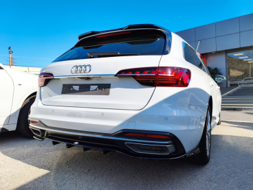 Preview: Heckdiffusor passend für Audi A4 Avant B9 Facelift 2019-2024 in GLANZ SCHWARZ
