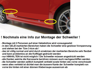 Preview: Satz Seitenschweller passend für Fiat 500 nicht Abarth