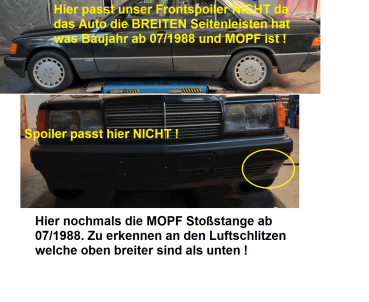 Frontspoiler passend für Mercedes 190er W201 bis 06/1988 VorMOPF