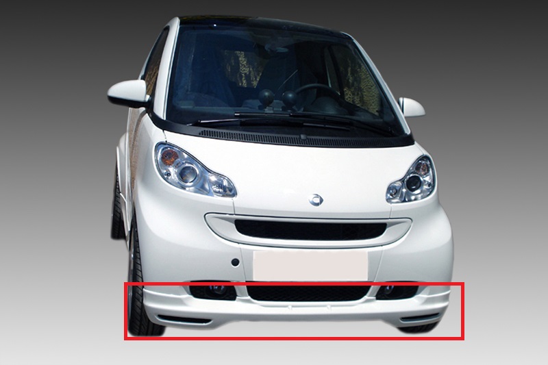 French Power Styling Tuning APR - Frontspoiler für Smart fortwo 451 Coupe  Cabrio 03/2007-05/2012 in GLANZ SCHWARZ