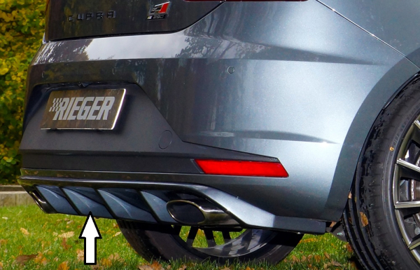 Rieger Heckdiffusor passend für Seat Leon 5F Cupra 14-16 mattschwarz