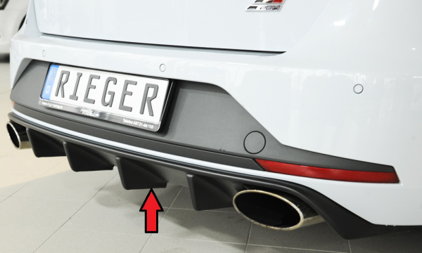 Rieger Heckdiffusor passend für Seat Leon 5F ST Kombi Cupra 14-16 mattschwarz