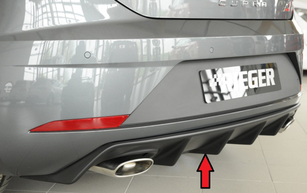 Rieger Heckdiffusor passend für Seat Leon 5F Cupra 17- mattschwarz