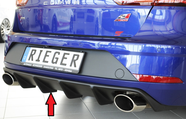Rieger Heckdiffusor passend für Seat Leon 5F ST Kombi Cupra 17- mattschwarz