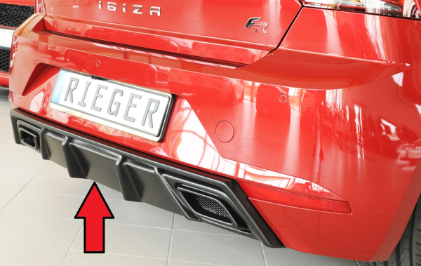 Rieger Heckdiffusor passend für Seat Ibiza KJ 17- mattschwarz