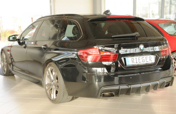 Rieger Heckeinsatz Diffusor Ansatz für BMW 5er 550i F10 F11 MATT SCHWARZ 53628