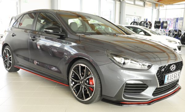 Rieger Satz Seitenschwelleransätze passend für Hyundai i30 N und N-Performance mattschwarz