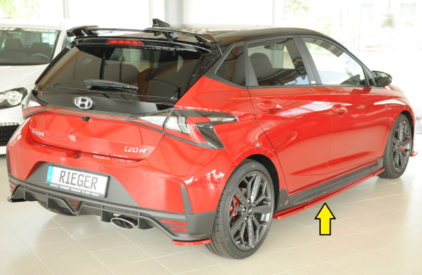 Rieger Satz Seitenschwelleransätze passend für Hyundai i20 N-Performance mattschwarz