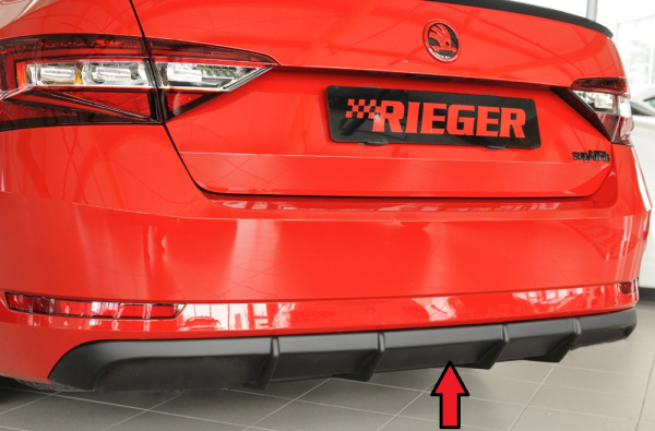 Rieger Heckdiffusor passend für Skoda Superb AHK 3T/3V mattschwarz