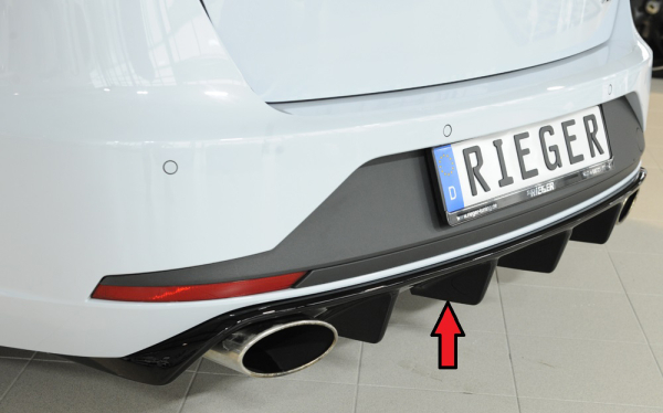 Rieger Heckdiffusor passend für Seat Leon 5F ST Kombi Cupra 14-16 glanzschwarz