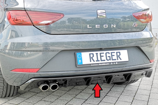 Rieger Heckdiffusor passend für Seat Leon 5F FR 17- glanzschwarz