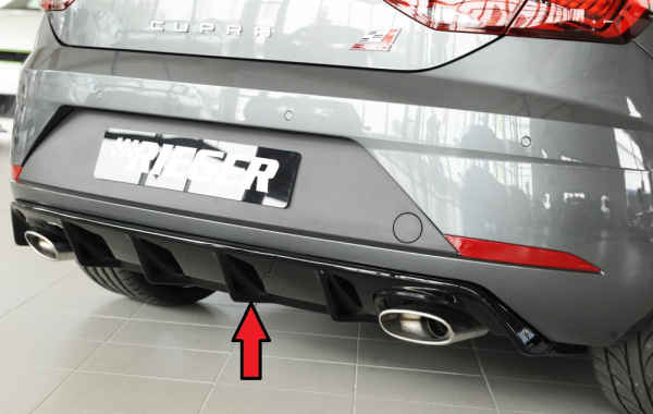 Rieger Heckdiffusor passend für Seat Leon 5F Cupra 17- glanzschwarz
