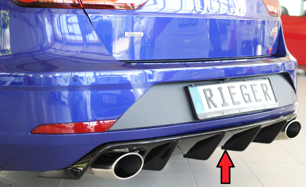 Rieger Heckdiffusor passend für Seat Leon 5F ST Kombi Cupra 17- glanzschwarz