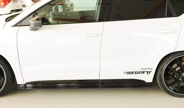Rieger Satz Seitenschwelleransätze passend für Seat Ateca Cupra glanzschwarz