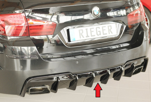 Rieger Heckeinsatz Diffusor Ansatz für BMW 5er 550i F10 F11 GLANZ SCHWARZ 88336