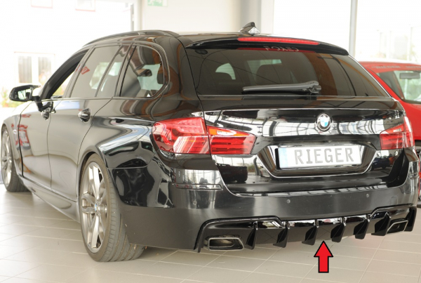 Rieger Heckeinsatz Diffusor Ansatz für BMW 5er 550i F10 F11 GLANZ SCHWARZ 88336