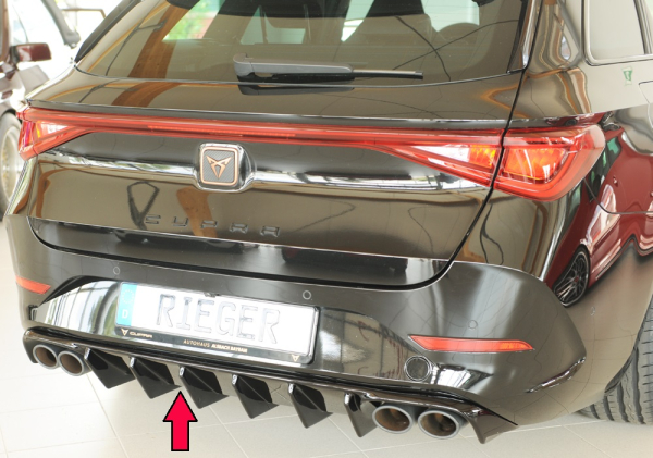 Rieger Heckdiffusor passend für Cupra Leon ST Kombi AHK glanzschwarz