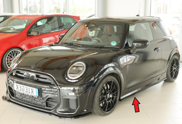 Rieger Satz Seitenschwelleransätze passend für Mini Cooper JCW Trim glanzschwarz