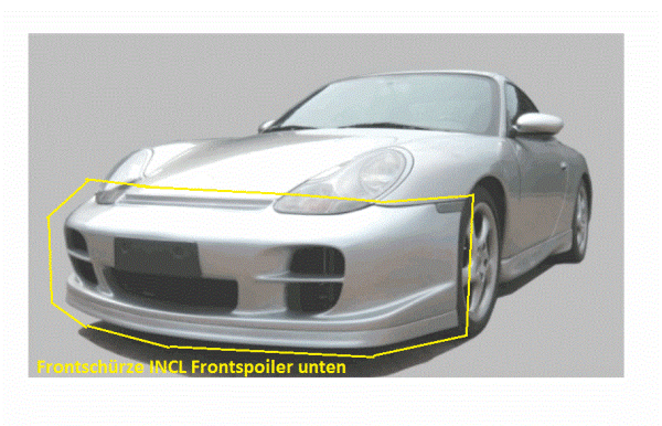 Front Stoßstange vorne Frontschürze incl Frontspoilerlippe passend für Porsche 996 Serie I nicht GT2