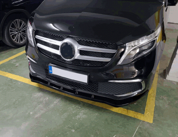 Frontspoiler passend für Mercedes V-Klasse W447 19- in GLANZ SCHWARZ
