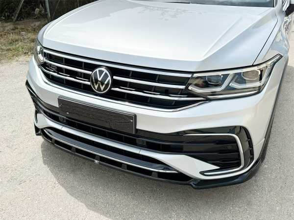 Frontspoiler passend für VW Tiguan R R-Line 2020-2024 in GLANZ SCHWARZ