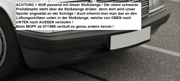 Frontspoiler passend für Mercedes 190er W201 bis 06/1988 VorMOPF